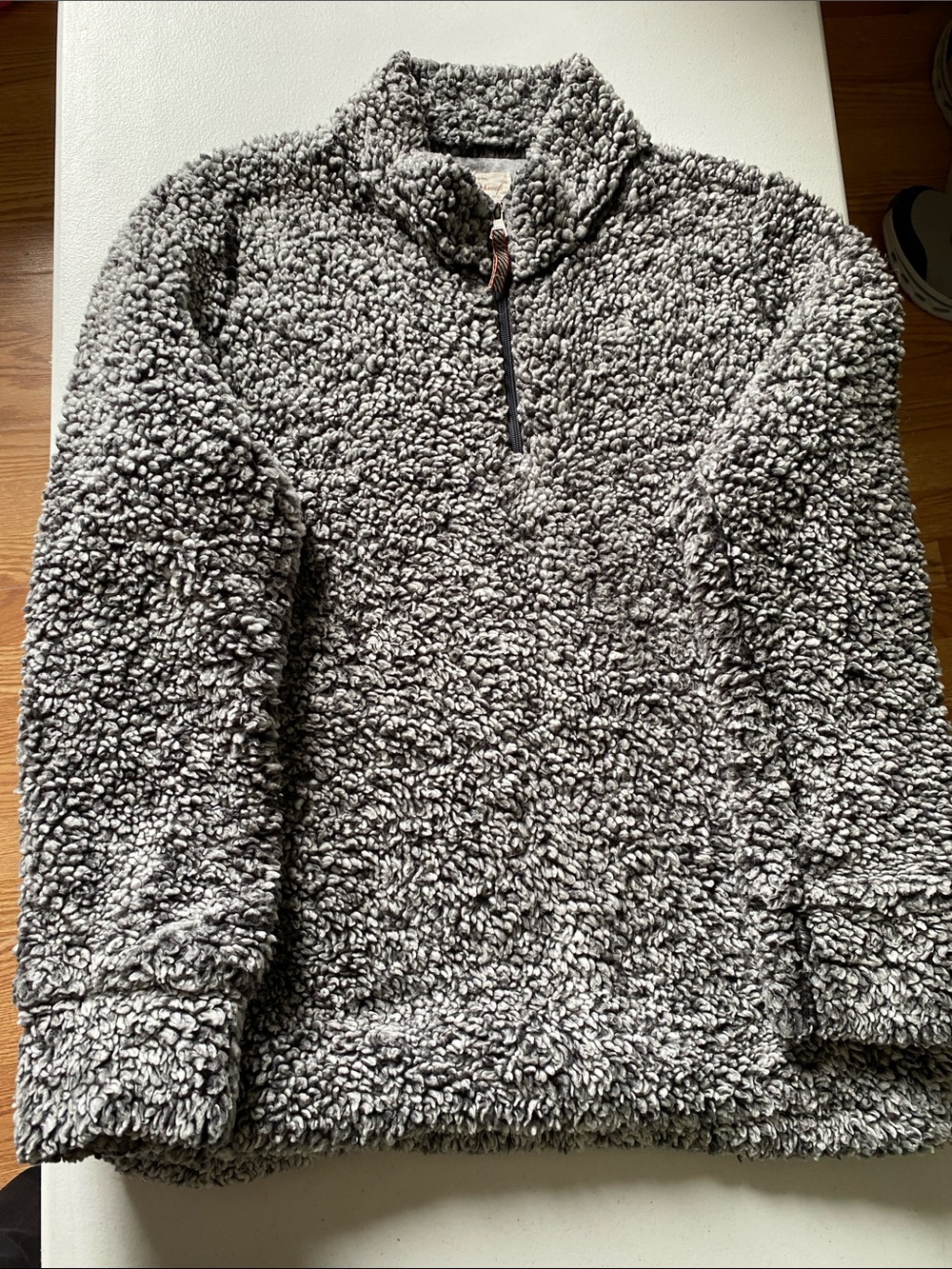 Weatherproof Heather Gray Sherpa Quarter-Zip Pullover